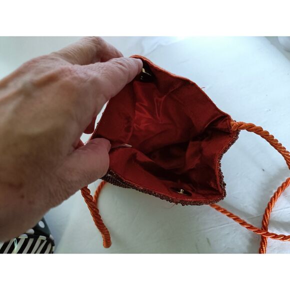 Beaded Flamingo Palm Tree Crossbody Bag purse - Picture 5 of 11